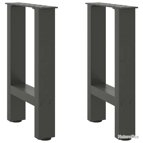 Pieds de table basse anthracite 2 pcs 28x(42-43) cm acier