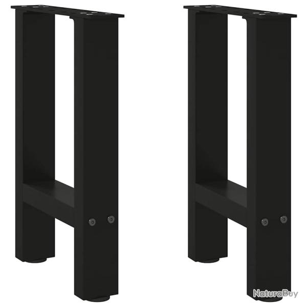 Pieds de table basse noir 2 pcs 28x(42-43) cm acier