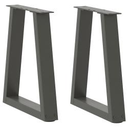 Pieds de table &agrave; manger en forme de V 2 pcs anthracite acier alsavelo