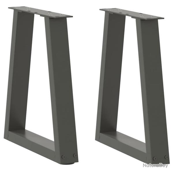 Pieds de table � manger en forme de V 2 pcs anthracite acier