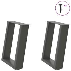 Pieds de table basse forme de U 2 pcs anthracite 28x(42-43) cm alsavelo