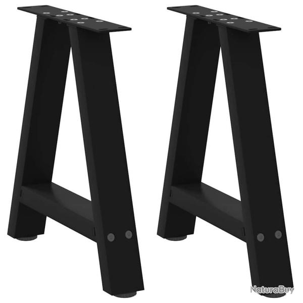 Pieds de table basse forme de A 2 pcs noir 38x(42-43) cm acier