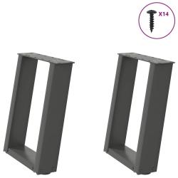 Pieds de table basse forme de U 2 pcs anthracite 38x(42-43) cm alsavelo