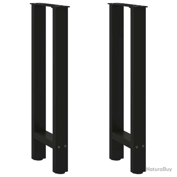 Pieds de table basse noir 2 pcs 28x(72-73) cm acier