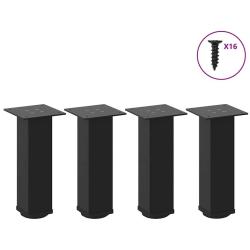 Pieds de table basse 4 pcs noir 42-44 cm acier alsavelo
