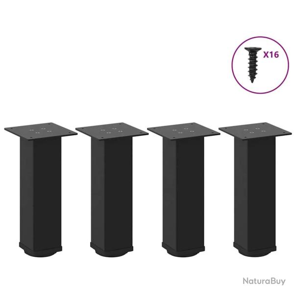 Pieds de table basse 4 pcs noir 42-44 cm acier alsavelo