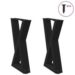 Pieds de table basse 2 pcs noir 38x(42-43,3) cm acier alsavelo