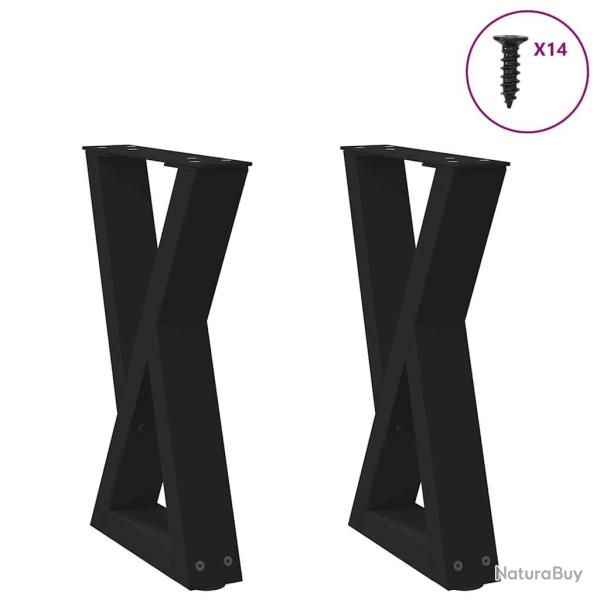 Pieds de table basse 2 pcs noir 38x(42-43,3) cm acier