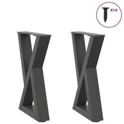 Pieds de table basse 2 pcs anthracite 38x(42-43,3) cm alsavelo