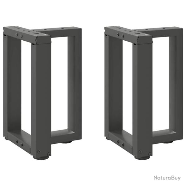 Pieds de table basse forme de T 2pcs anthracite 38x25x(42-43)cm