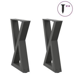Pieds de table basse 2 pcs anthracite 28x(42-43,3) cm alsavelo