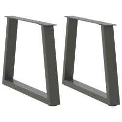 Pieds de table &agrave; manger en forme de V 2 pcs anthracite acier alsavelo