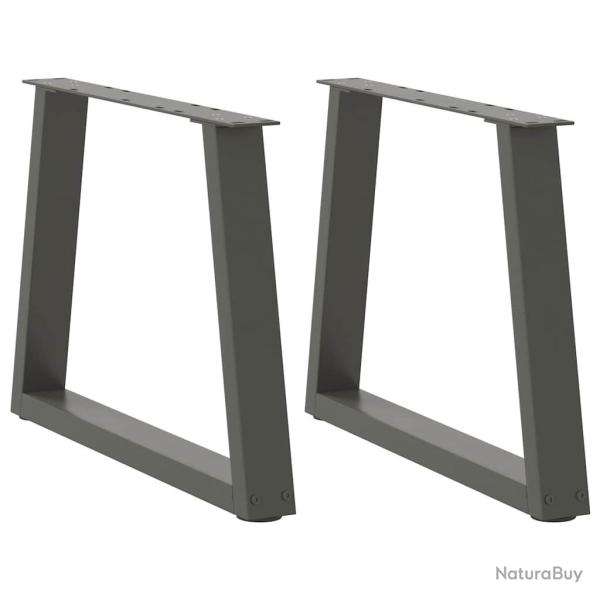 Pieds de table � manger en forme de V 2 pcs anthracite acier