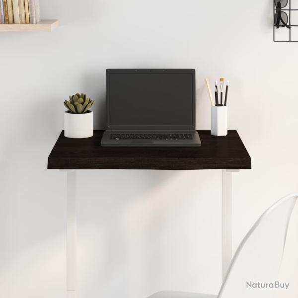 Dessus de table marron fonc� bois ch�ne massif trait� alsavelo