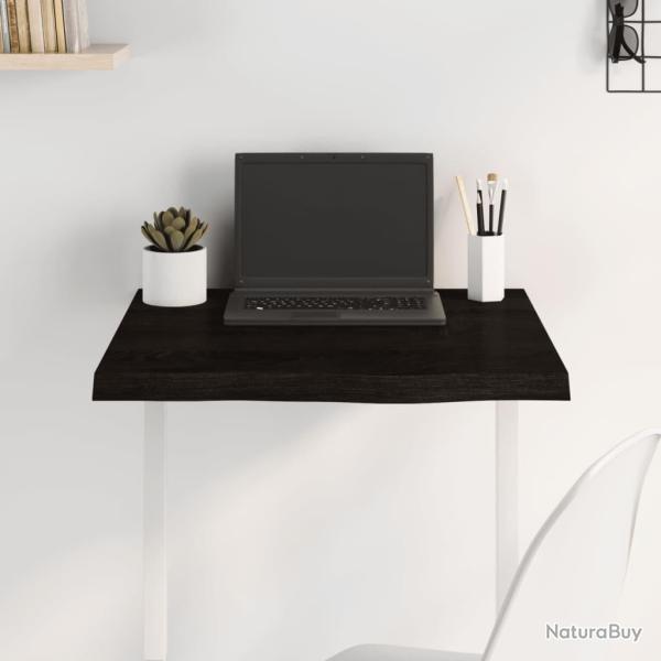 Dessus de table marron fonc� bois ch�ne massif trait� alsavelo