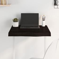 Dessus de table marron fonc&eacute; bois ch&ecirc;ne massif trait&eacute; alsavelo