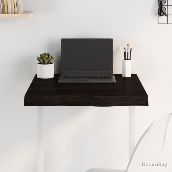 Dessus de table marron fonc� bois ch�ne massif trait� alsavelo