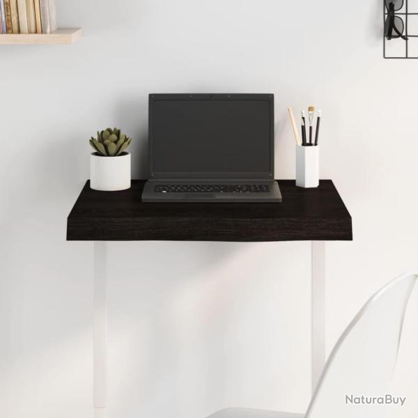 Dessus de table marron fonc� bois ch�ne massif trait� alsavelo