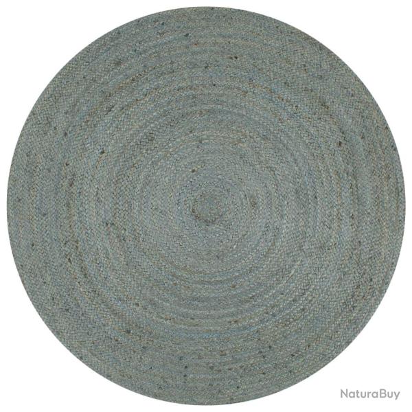 Tapis fait � la main Jute Rond 90 cm Vert olive