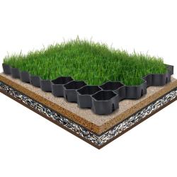 Grilles d'herbe 16 pcs noir 60x40x3 cm plastique