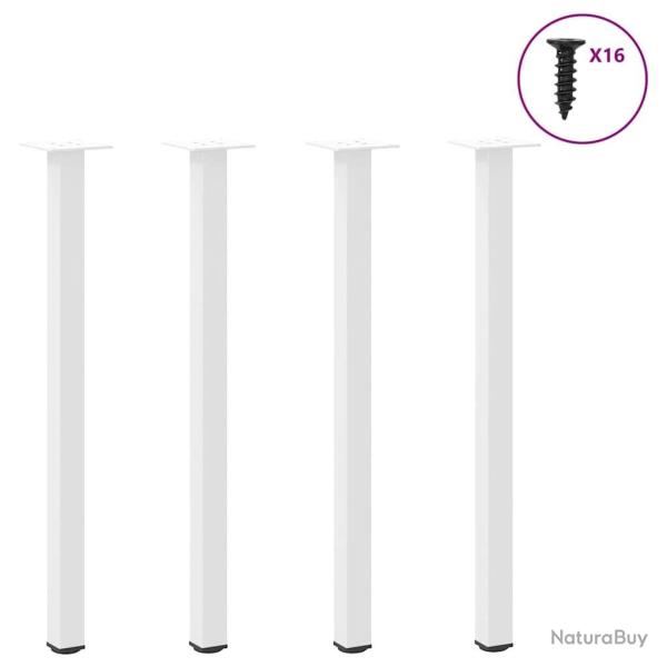 Pieds de table basse 4 pcs blanc 72-74 cm acier