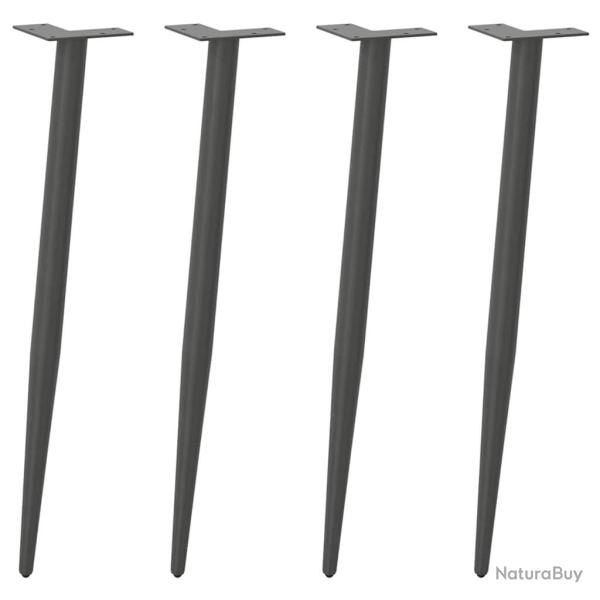 Pieds de table basse forme conique 4 pcs anthracite 72-73 cm