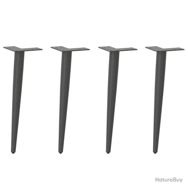 Pieds de table basse forme conique 4 pcs anthracite 42-43 cm