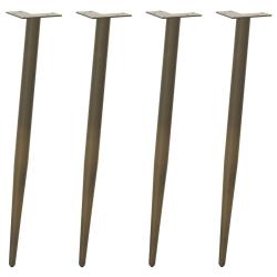 Pieds de table basse forme conique 4 pcs acier naturel 72-73 cm