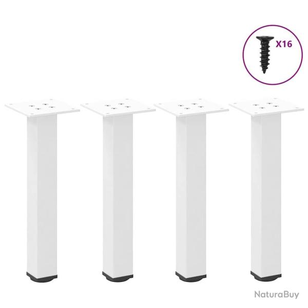 Pieds de table basse 4 pcs blanc 42-44 cm acier