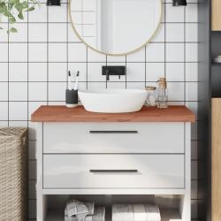 Comptoir de salle de bain 100x60x4 cm bois massif de h&ecirc;tre