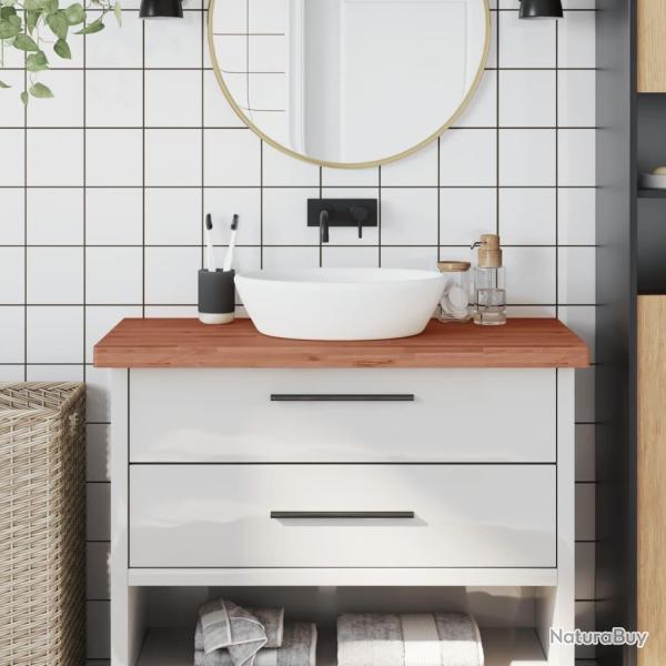 Comptoir de salle de bain 100x60x4 cm bois massif de h�tre