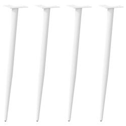 Pieds de table basse forme conique 4 pcs blanc 72-73 cm acier