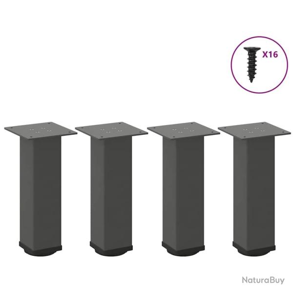 Pieds de table basse 4 pcs anthracite 42-44 cm acier