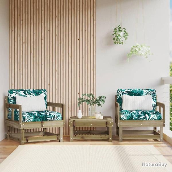 Chaises de jardin avec coussins lot de 2 bois de pin impr�gn�