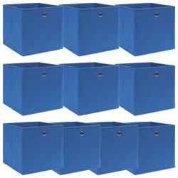 Bo&icirc;tes de rangement 10 pcs Bleu 32x32x32 cm Tissu