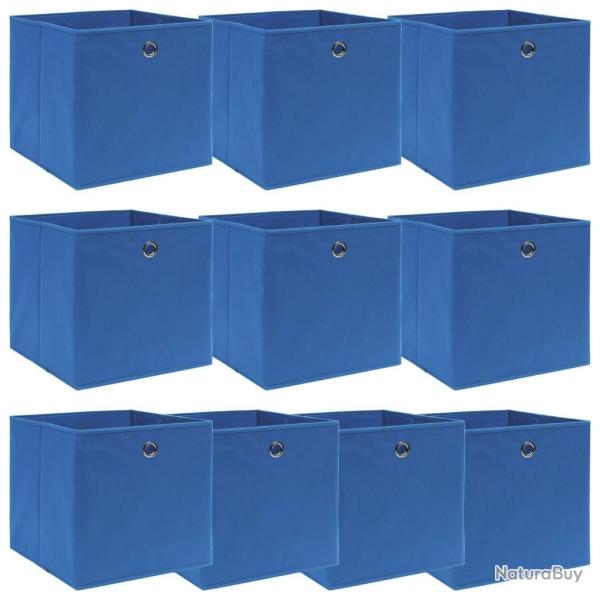 Bo�tes de rangement 10 pcs Bleu 32x32x32 cm Tissu