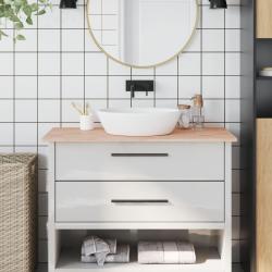 Comptoir de salle de bain 100x60x1,5 cm bois massif de h&ecirc;tre