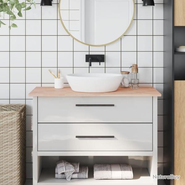 Comptoir de salle de bain 100x60x1,5 cm bois massif de h�tre