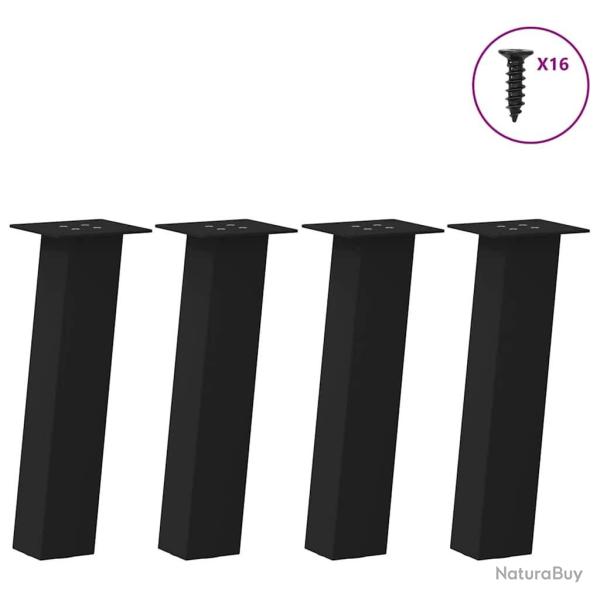 Pieds de table basse 4 pcs noir 42 cm acier