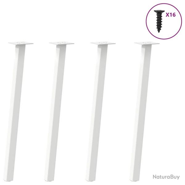 Pieds de table basse 4 pcs blanc 72 cm acier