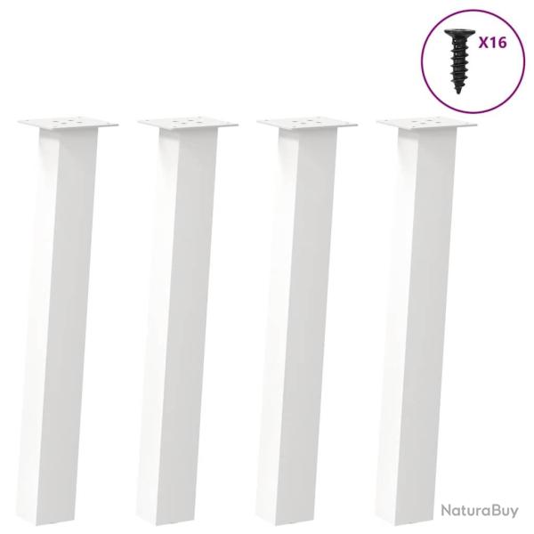 Pieds de table basse 4 pcs blanc 72 cm acier