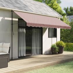 Tissu de remplacement de cantonni&egrave;re d'auvent rayure marron 4 m