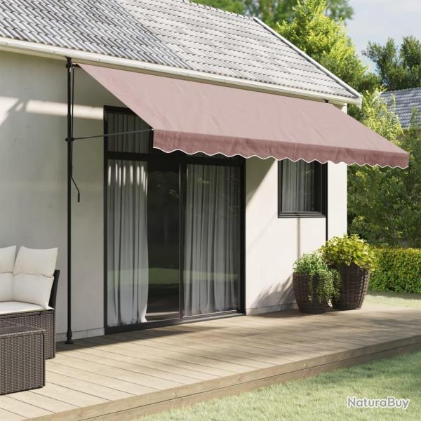 Tissu de remplacement de cantonni�re d'auvent rayure marron 4 m