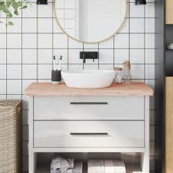 Comptoir de salle de bain 100x50x4 cm bois massif de h&ecirc;tre