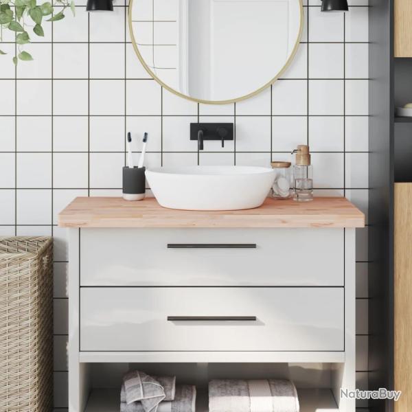 Comptoir de salle de bain 100x50x4 cm bois massif de h�tre