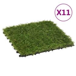 Carreaux de gazon artificiel 11 pcs Vert 30x30 cm