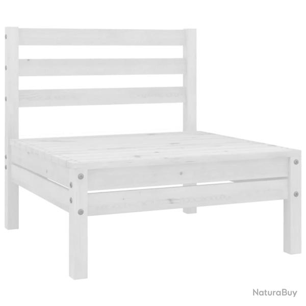 Canap� central de jardin blanc bois de pin massif