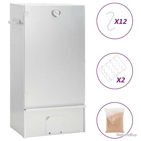 Fumoir � four � barbecue avec copeaux de bois 44,5x29x83 cm