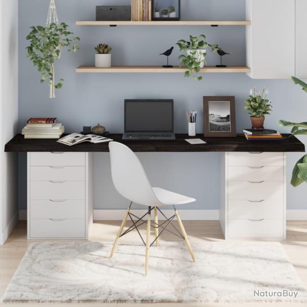 Dessus de table marron fonc� bois ch�ne massif trait�