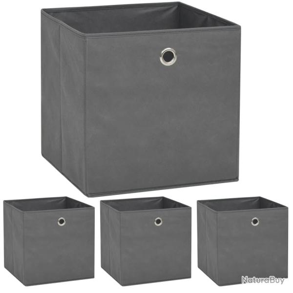 Bo�te de rangement 4 pcs Tissu non-tiss� 32x32x32 cm Gris